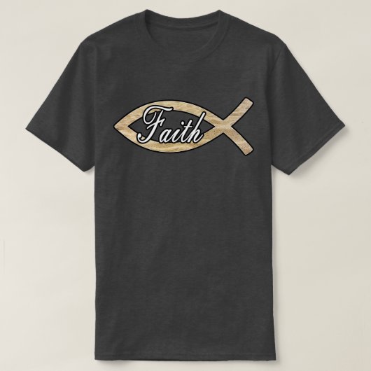 Geloof Ichthys Christendom Vissymbool Zand T-shirt (Design voorkant)