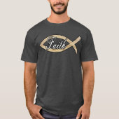 Geloof Ichthys Christendom Vissymbool Zand T-shirt (Voorkant)