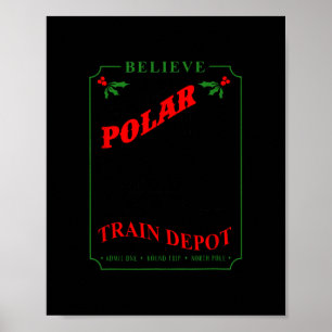 Geloof iedereen aan boord van Polar Express Trein Poster