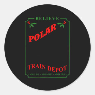 Geloof iedereen aan boord van Polar Express Trein  Ronde Sticker