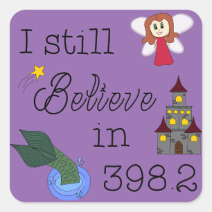 Geloof in 398.2 - kleur wijzigen vierkante sticker
