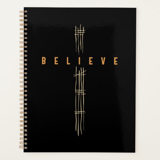 Geloof in actie 'Cross Believe' Christelijk ontwer Planner (Voorkant)