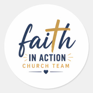 Geloof in Actie Kerk Team Inspirerend Ronde Sticker