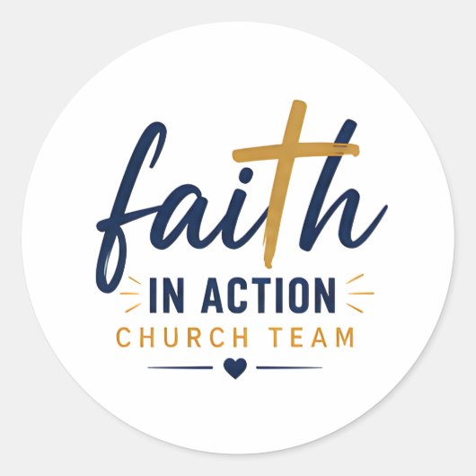 Geloof in Actie Kerk Team Inspirerend Ronde Sticker (Voorkant)