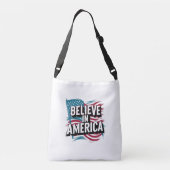 "Geloof in Amerika Patriottische Canvas tas" Crossbody Tas (Achterkant)