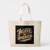 Geloof in Amerika Patriottische Canvas tas" Grote Tote Bag (Achterkant)