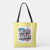 "Geloof in Amerika Patriottische Canvas tas" Tote Bag (Achterkant)