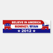 Geloof in Amerika Romney Ryan Bumpersticker (Voorkant)