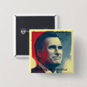 Geloof in Amerika Vierkante Button 5,1 Cm (Voorkant /achterkant)