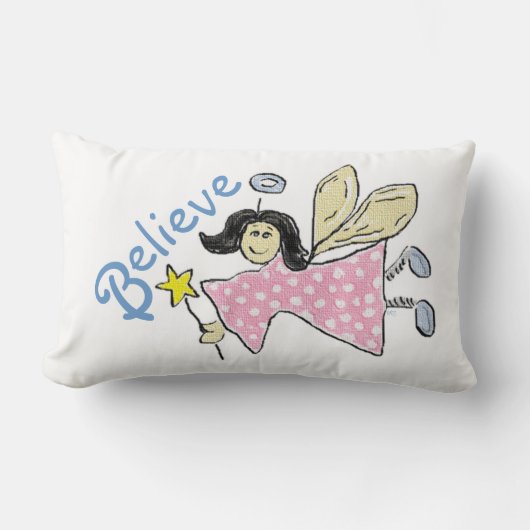 Geloof in Angels Pink Polkadots Kussen (Voorkant)