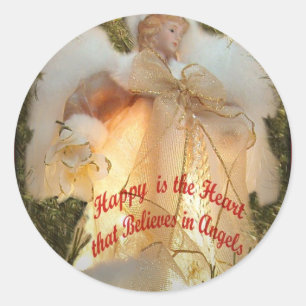 Geloof in Angels Ronde Sticker