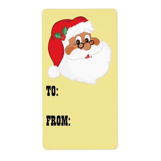Geloof in Black Santa Claus Gift Label (Voorkant)