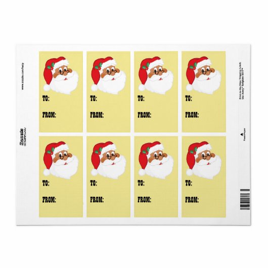 Geloof in Black Santa Claus Gift Label (Full Sheet)