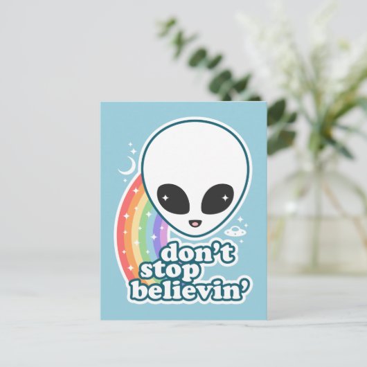 Geloof in buitenaardse wezens briefkaart (Staand voorkant)