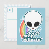 Geloof in buitenaardse wezens briefkaart (Voorkant / Achterkant)