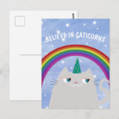 Geloof in Caticorns Cute Kat Briefkaart (Voorkant / Achterkant)