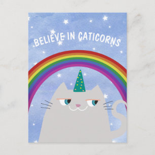 Geloof in Caticorns Cute Kat Briefkaart