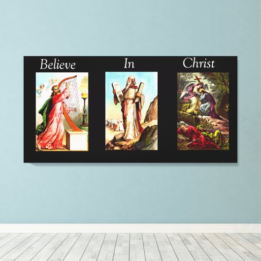 Geloof in Christus verpakt Canvas 4 (Insitu (Houten vloer))