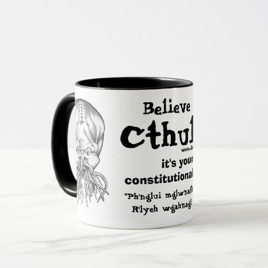Geloof in Cthulhu Mok (Voorkant links)