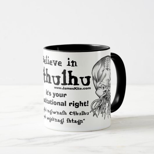 Geloof in Cthulhu Mok (Voorkant rechts)