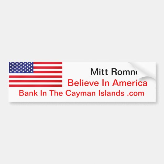 Geloof in de Amerikaanse bank op de Caymaneilanden Bumpersticker (Voorkant)