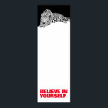 Geloof in de Black White Leopard Pop Art in jezelf Poster<br><div class="desc">Prints voor motivatie Posters - Motivatie moed / vertrouwenwekkende Pop Art Leopard Head / Portrait Digital Animal Artwork - Leopard Eyes Pop Art Afbeelding</div>