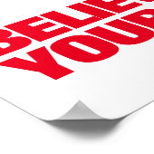 Geloof in de Black White Wolf Pop Art in jezelf Poster (Hoek)