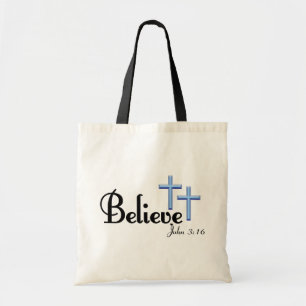Geloof in de blauwe Canvas tas voor kruisingen