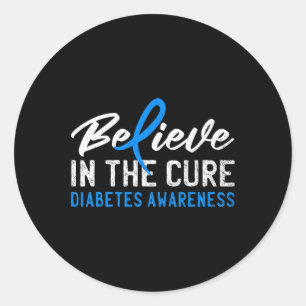 Geloof in de Cure T1D Type 1 Diabetes Bewustheid Ronde Sticker