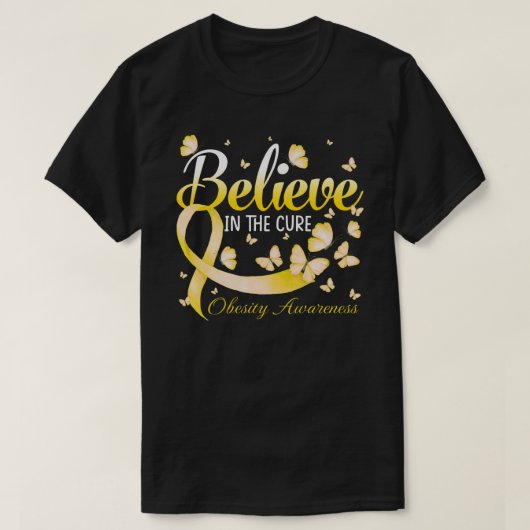 Geloof in de echte obesitas-bewustmakingsvlinder t-shirt (Design voorkant)