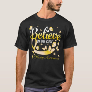 Geloof in de echte obesitas-bewustmakingsvlinder t-shirt