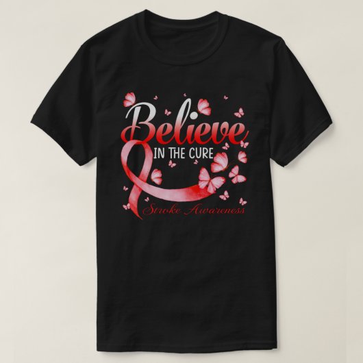 Geloof in de echte slagerij-bewustmakingsvlinder t-shirt (Design voorkant)