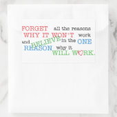 Geloof in de ene reden rechthoekige sticker (Tas)