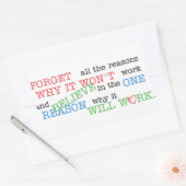 Geloof in de ene reden rechthoekige sticker (Envelop)