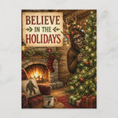 Geloof in de feestdagen Sasquatch Kerstmis Briefkaart (Voorkant)