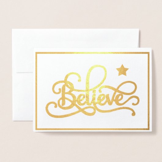Geloof in de folie met sterren folie kaarten (Voorkant met envelop)