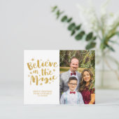 Geloof in de foto van de magie-feestdag briefkaart (Staand voorkant)