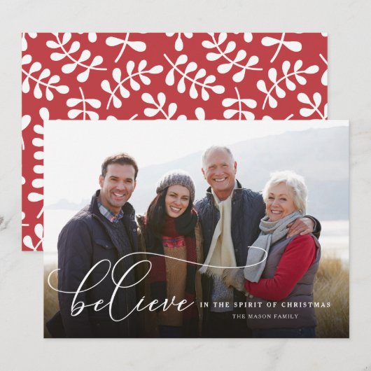 Geloof in de geest van de kerstfeestkaart feestdagenkaart (Voorkant / Achterkant)