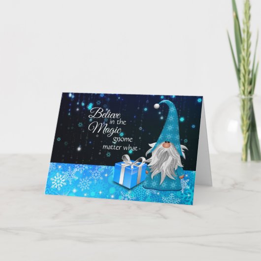Geloof in de Kaart van de kerst van de Magic Gnome (Voorkant)