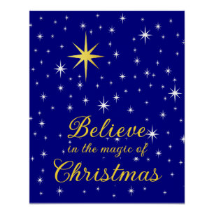 Geloof in de kerst-glanzend Poster