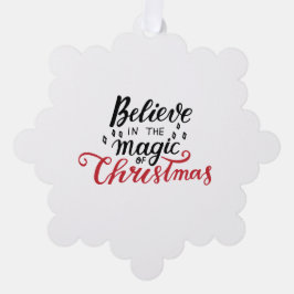 Geloof in de kerst-Magie Ornament Kaart