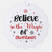 Geloof in de kerst-Magie Ornament Kaart (Achterkant)