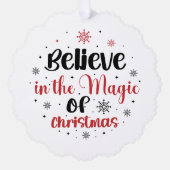 Geloof in de kerst-Magie Ornament Kaart (Voorkant)