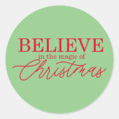 Geloof in de kerst-Magie Ronde Sticker (Voorkant)