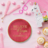 GELOOF in de kerstaeolieramp Papieren Bordje (Feest)