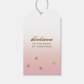 Geloof in de kerstavond. Blush Pink Gold Cadeaulabel (Voorkant)