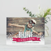 Geloof in de kerstavond. Flat-fotokaart Feestdagenkaart (Staand voorkant)