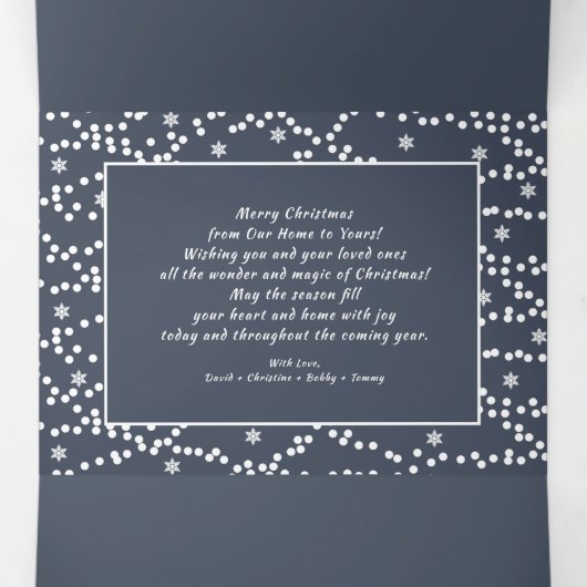 Geloof in de kerstavond. Multifoto Drieluik Kaart (Binnenkant midden)