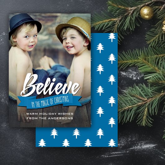 Geloof in de kerstaxkaarten feestdagenkaart