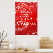 Geloof in de kerstaxmagische 24x36 poster (Keuken)